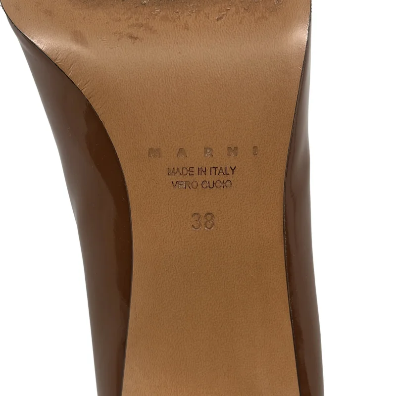 MARNI / マルニ | エナメル バイカラー メタル切り替え ポインテッドトゥ ヒールパンプス | 38 | レディース