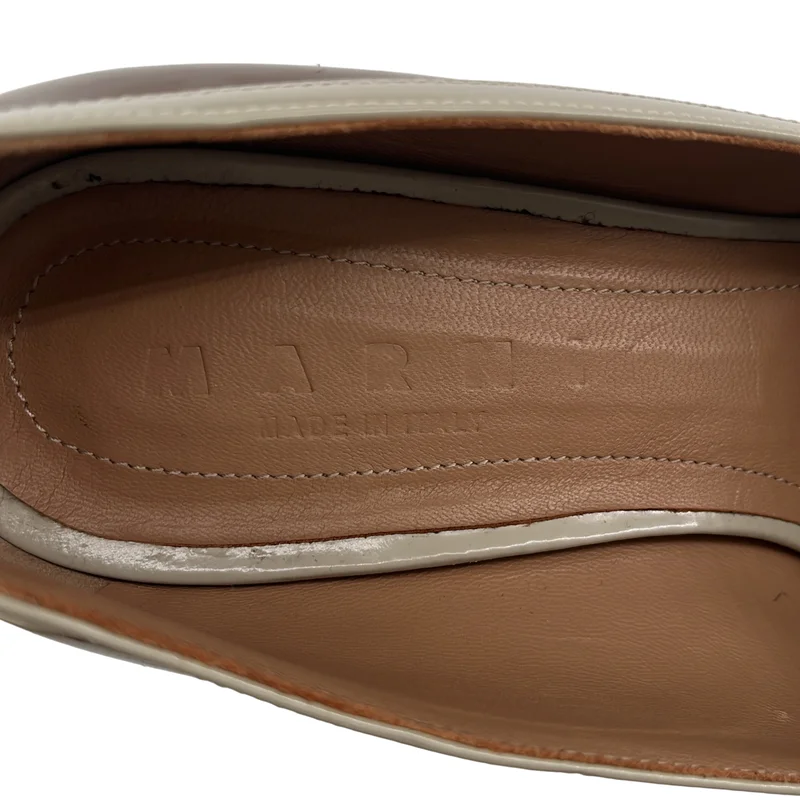 MARNI / マルニ | エナメル バイカラー メタル切り替え ポインテッドトゥ ヒールパンプス | 38 | レディース