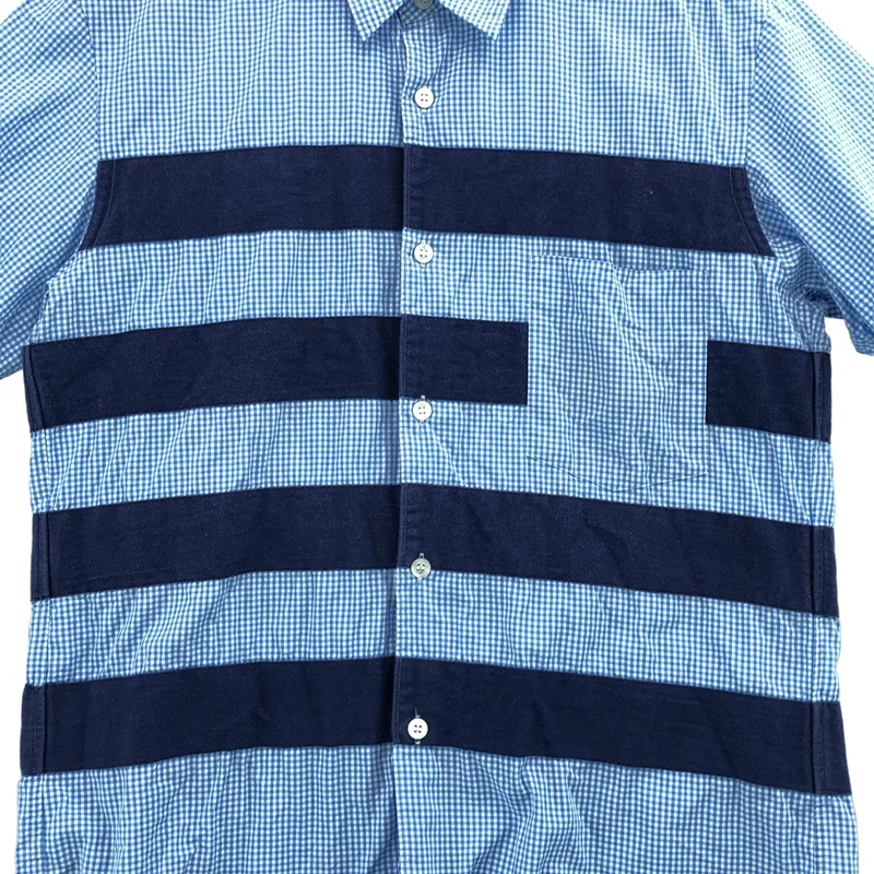 COMME des GARCONS HOMME / コムデギャルソンオム | 2011SS | ギンガムチェック ボーダー 切替 シャツ | S | メンズ
