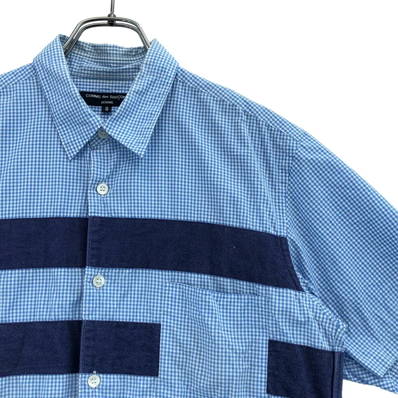 COMME des GARCONS HOMME / コムデギャルソンオム | 2011SS | ギンガムチェック ボーダー 切替 シャツ | S | メンズ