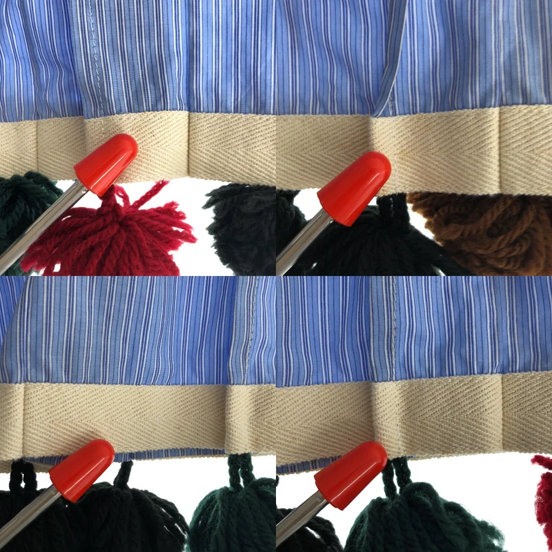 tricot COMME des GARCONS / トリココムデギャルソン | 2014AW | コットン ストライプ ボンボン装飾 プリーツスカート |