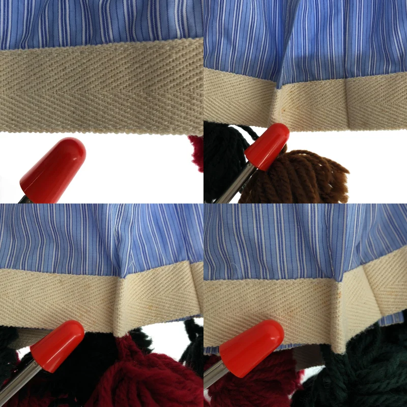 tricot COMME des GARCONS / トリココムデギャルソン | 2014AW | コットン ストライプ ボンボン装飾 プリーツスカート |