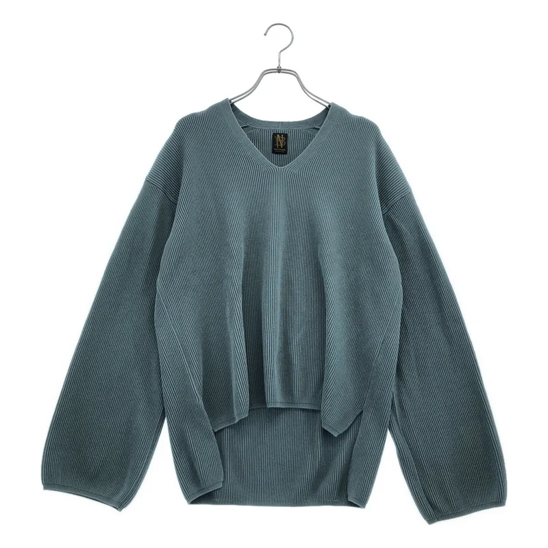 BATONER / バトナー | HIGH COUNT RIB V-NECK Vネック リブニット | 2 | レディース