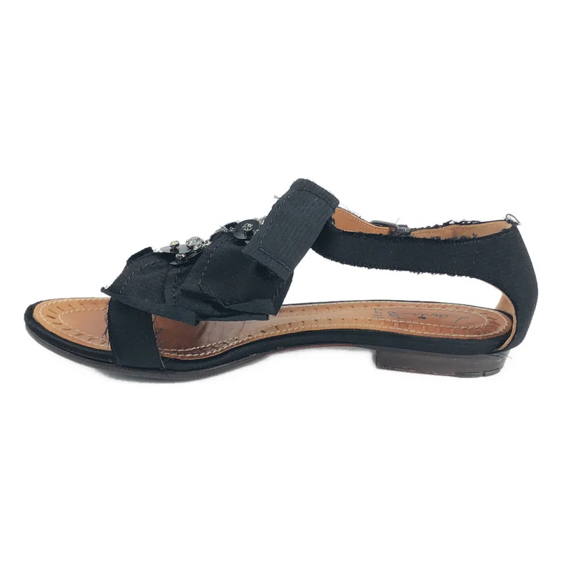 LANVIN / ランバン | ビジュー 装飾 リボン カットオフ ストラップ サンダル | 37 | レディース
