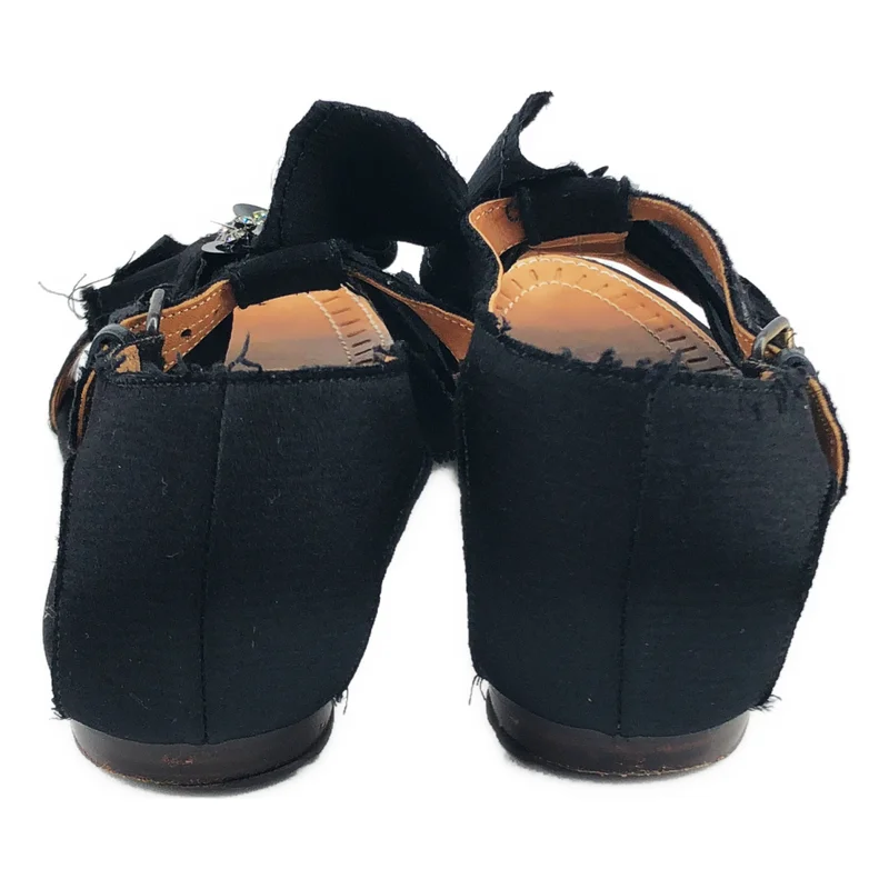 LANVIN / ランバン | ビジュー 装飾 リボン カットオフ ストラップ サンダル | 37 | レディース