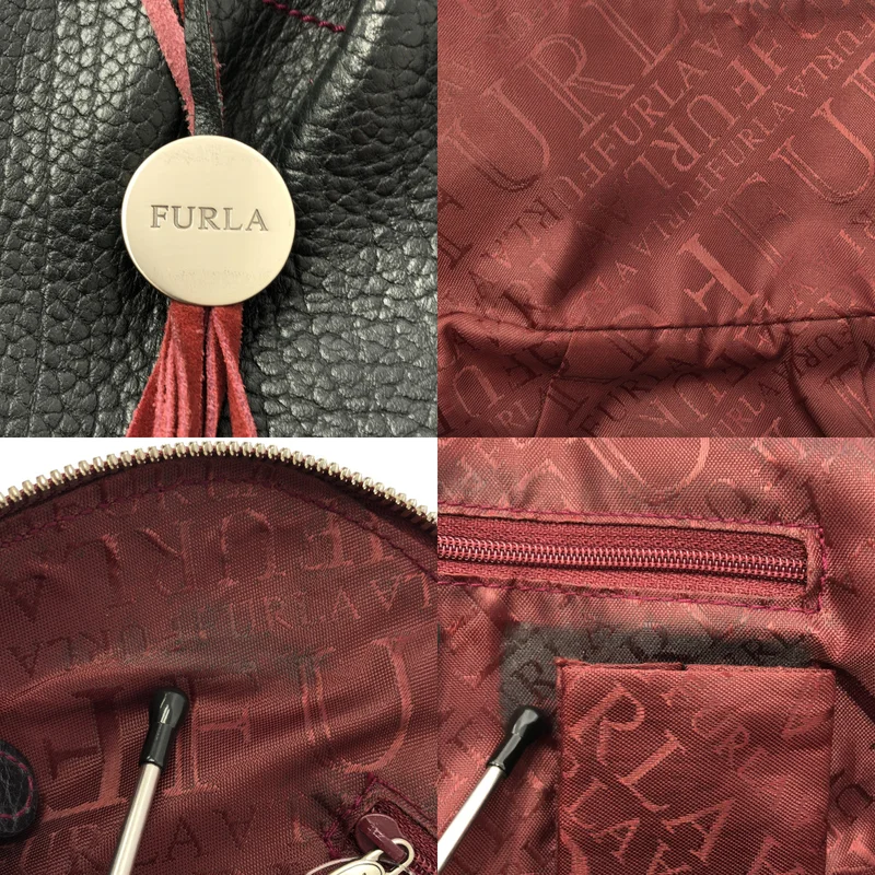 FURLA / フルラ | レザー チャーム ハンド トートバッグ / ロゴ総裏地 |