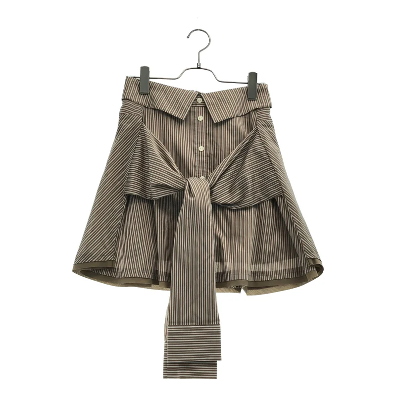 AMERI / アメリ | STRIPE SHIRT DETAIL MINI SKIRT /ストライプシャツディテール ミニスカート | S | レディース
