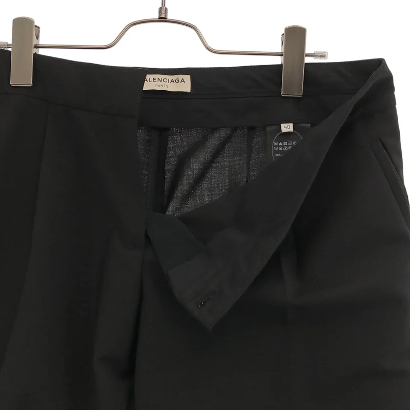 BALENCIAGA / バレンシアガ | ウール 裾ジップ スラックス パンツ | 40 | レディース