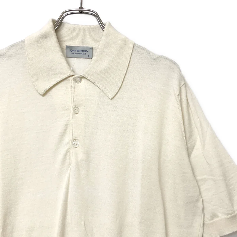 JOHN SMEDLEY / ジョンスメドレー | ウール コットン 半袖 ニットポロシャツ | S | メンズ