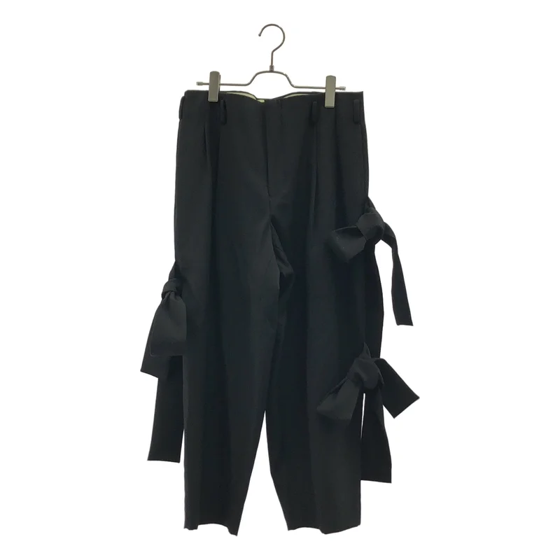 COMME des GARCONS HOMME PLUS / コムデギャルソンオムプリュス | 2025SS | リボン装飾 2タック ワイドパンツ | S | メンズ