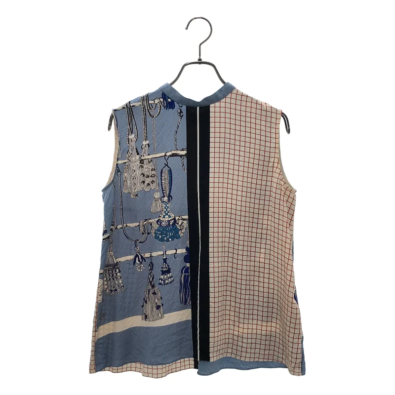 HERMES / エルメス | シルク タッセル柄 ノーズリーブシャツ | 36 | レディース