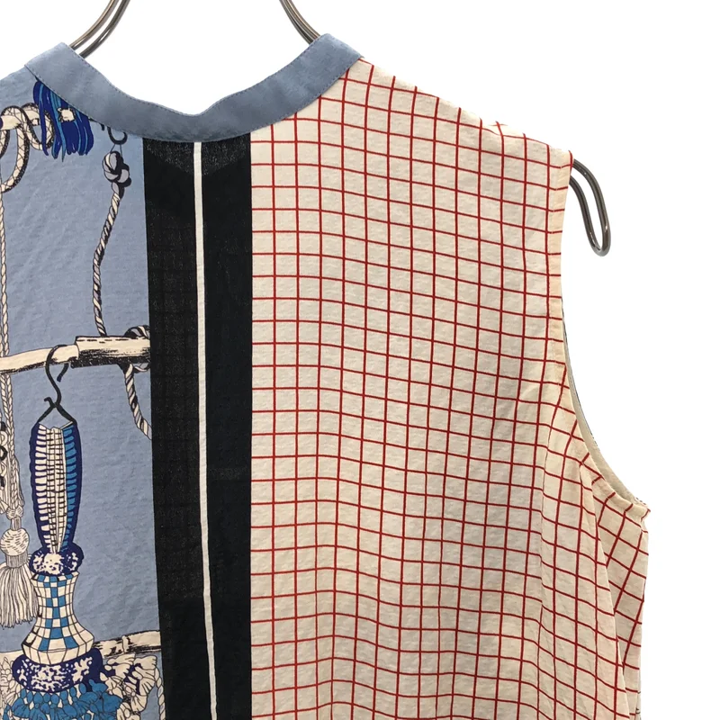HERMES / エルメス | シルク タッセル柄 ノーズリーブシャツ | 36 | レディース
