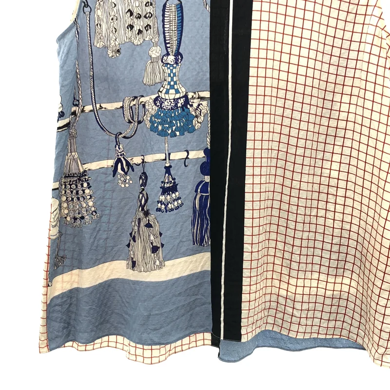 HERMES / エルメス | シルク タッセル柄 ノーズリーブシャツ | 36 | レディース