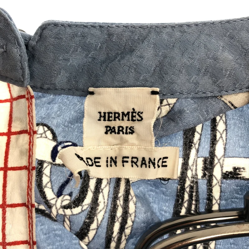 HERMES / エルメス | シルク タッセル柄 ノーズリーブシャツ | 36 | レディース
