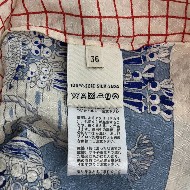 HERMES / エルメス | シルク タッセル柄 ノーズリーブシャツ | 36 | レディース