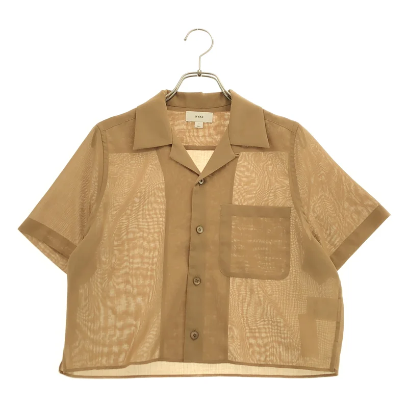 HYKE / ハイク | 2025SS | T/W VOILE CROPPED SHIRT ボイル クロップドシャツ | 1 | レディース