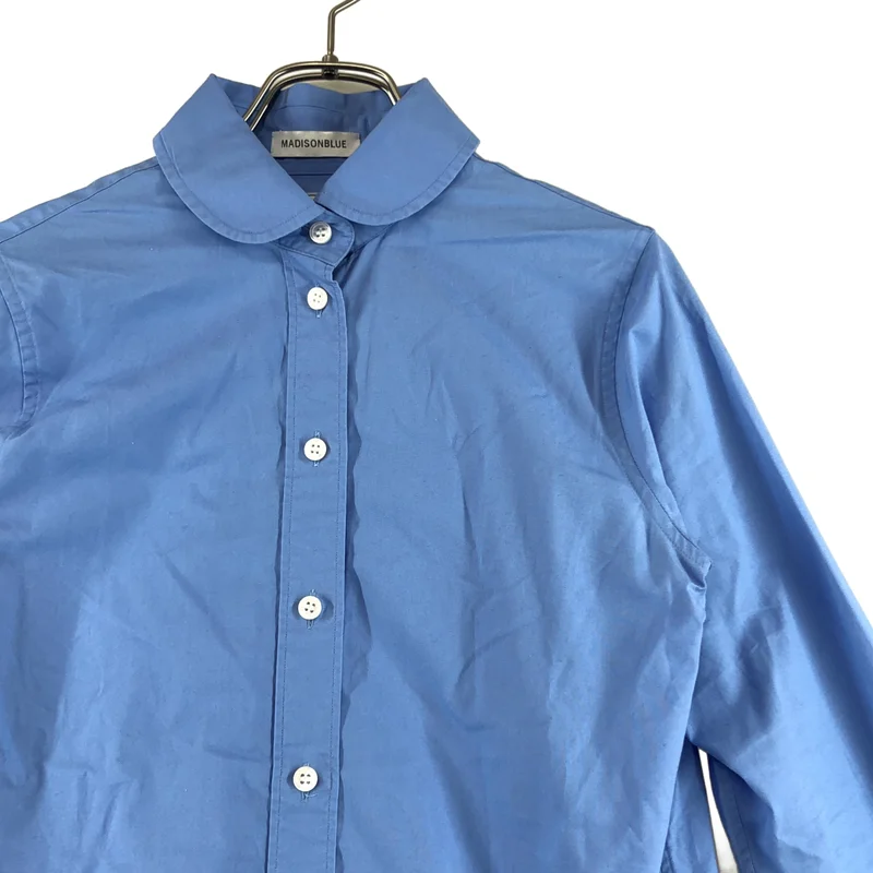 MADISON BLUE / マディソンブルー | 2024AW | コットン ワンポイントロゴ 丸襟 シャツ ブラウス | 01(S) | レディース