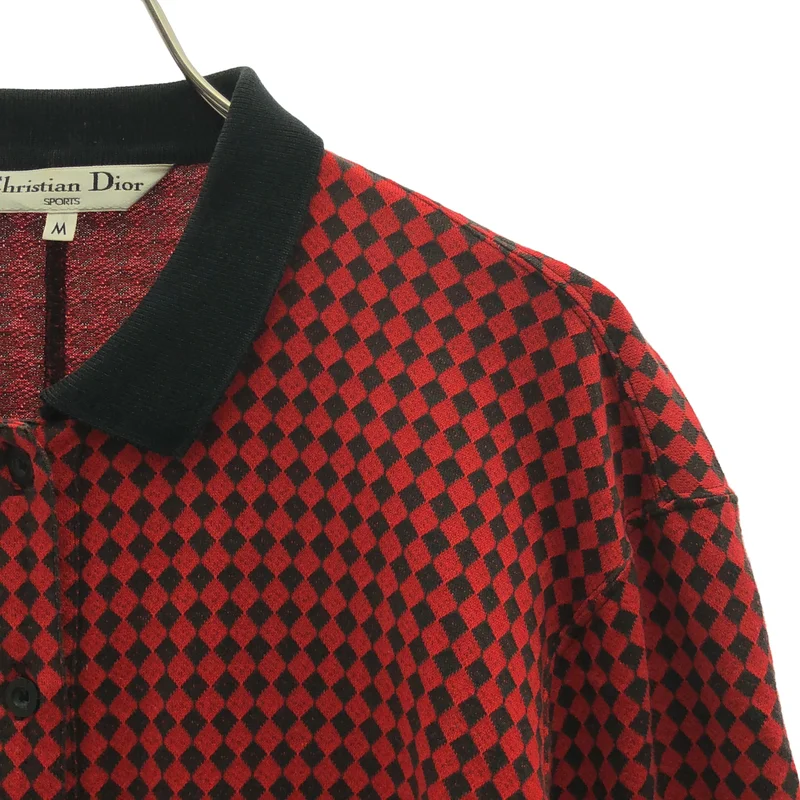 Christian Dior / クリスチャンディオール | 1980s | SPORTS / ダイヤ ジャガード リブ切替シャツ | M | レディース