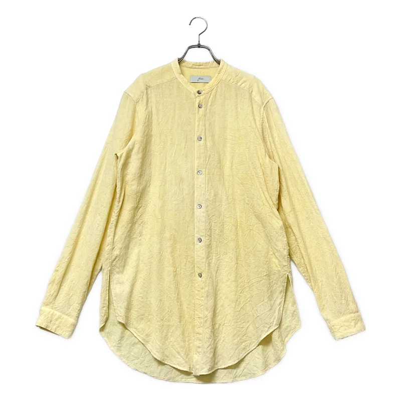 amachi. / アマチ | Side Slit Shirt 塩縮加工 ウール サイドスリット バンドカラーシャツ | 5 | メンズ