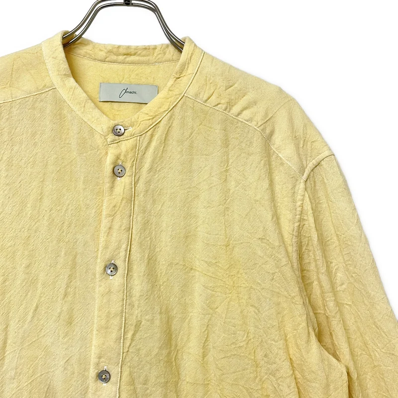 amachi. / アマチ | Side Slit Shirt 塩縮加工 ウール サイドスリット バンドカラーシャツ | 5 | メンズ