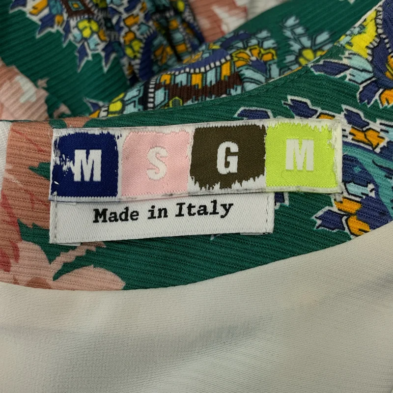 MSGM / エムエスジーエム | コットン フラワープリント 半袖ワンピース | 38 | レディース