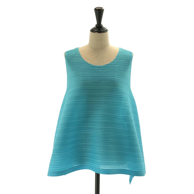 PLEATS PLEASE ISSEY MIYAKE / プリーツプリーズイッセイミヤケ | 変形 オーバーシルエット ノースリーブ トップス | 3 | レディース