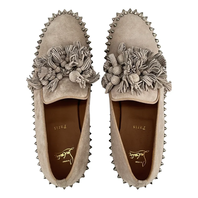 Christian Louboutin / クリスチャンルブタン | スエード スパイク タッセルローファー | 43 | メンズ