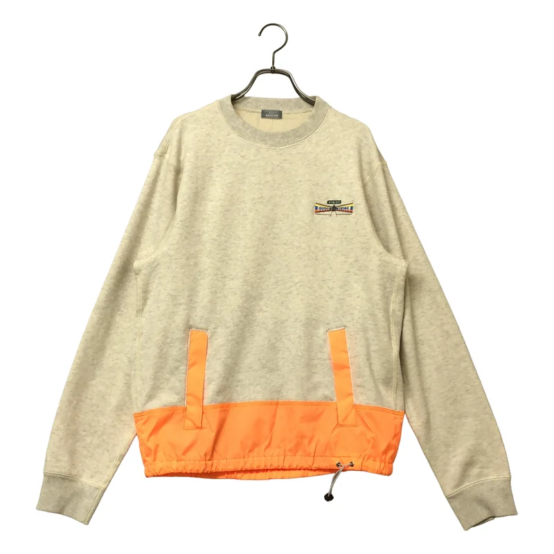 kolor BEACON / カラービーコン | 異素材 切り替え ロゴ刺しゅう クルーネックスウェット | 1 | メンズ
