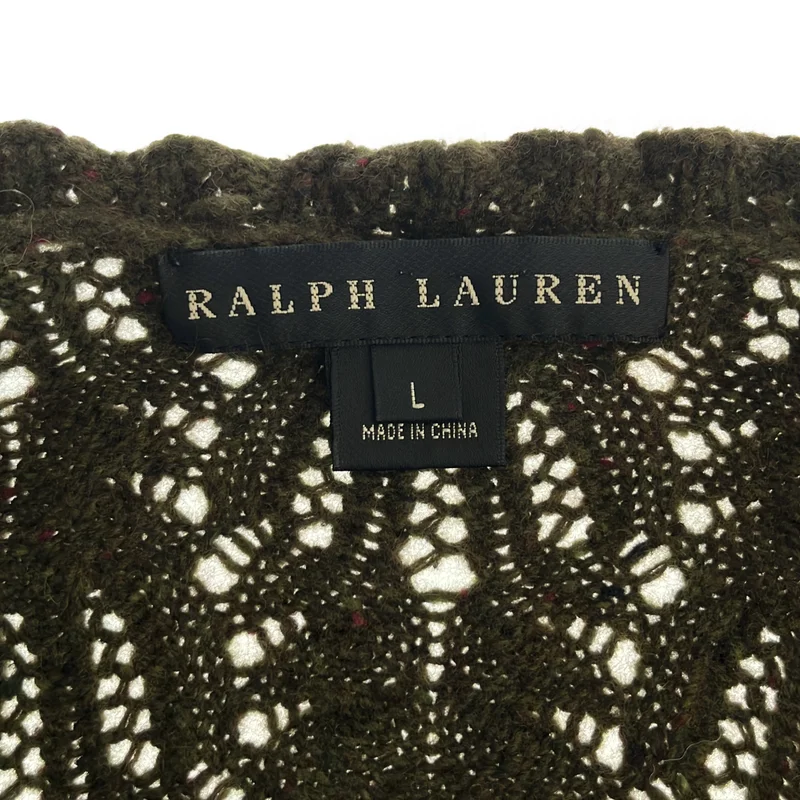 RALPH LAUREN / ラルフローレン | ウール フリル Vネックカーディガン | L | レディース