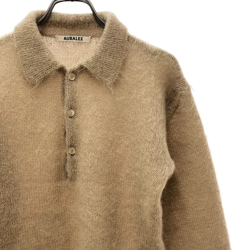 AURALEE / オーラリー | 2023AW | BRUSHED SUPER KID MOHAIR KNIT SHORT POLO ポロシャツ | 1 | レディース
