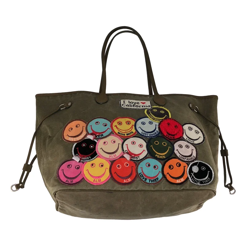 READYMADE / レディメイド | × A LOVE MOVEMENT / ROOMY BAG / レザーハンドル キャンバストートバッグ |