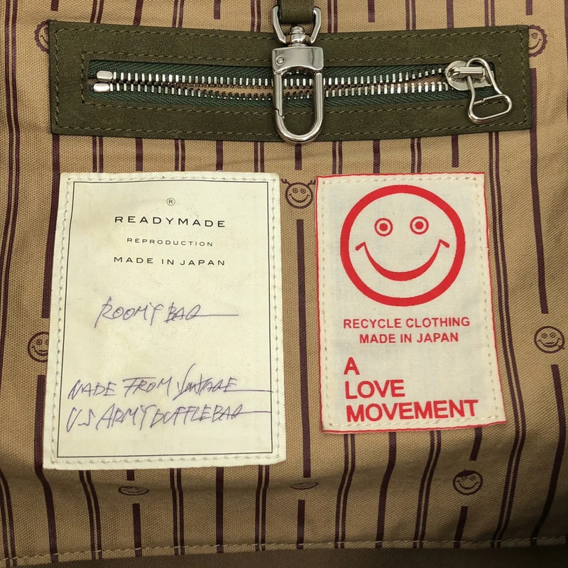 READYMADE / レディメイド | × A LOVE MOVEMENT / ROOMY BAG / レザーハンドル キャンバストートバッグ |