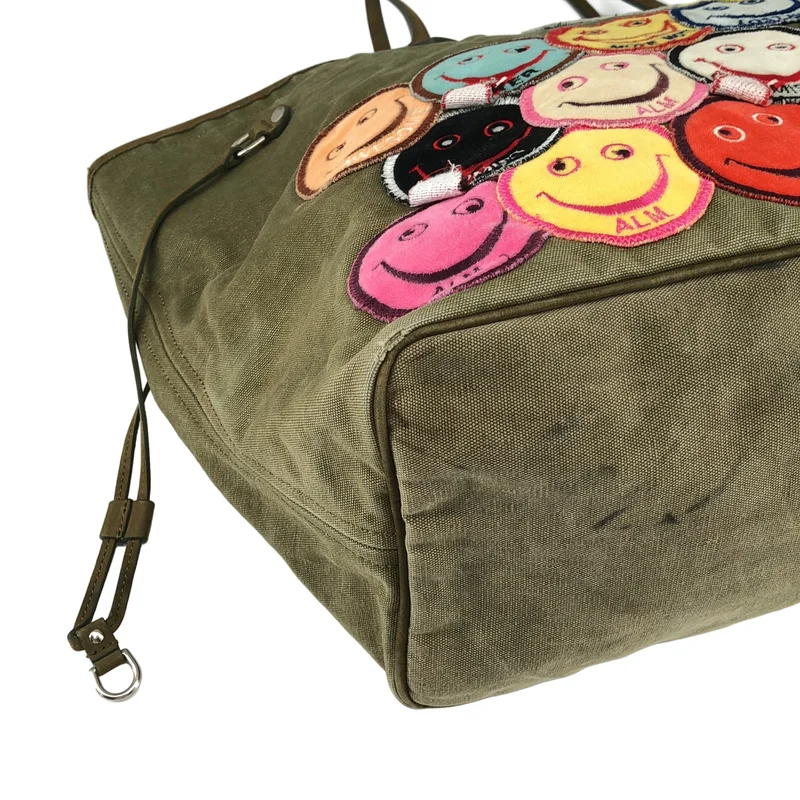 READYMADE / レディメイド | × A LOVE MOVEMENT / ROOMY BAG / レザーハンドル キャンバストートバッグ |