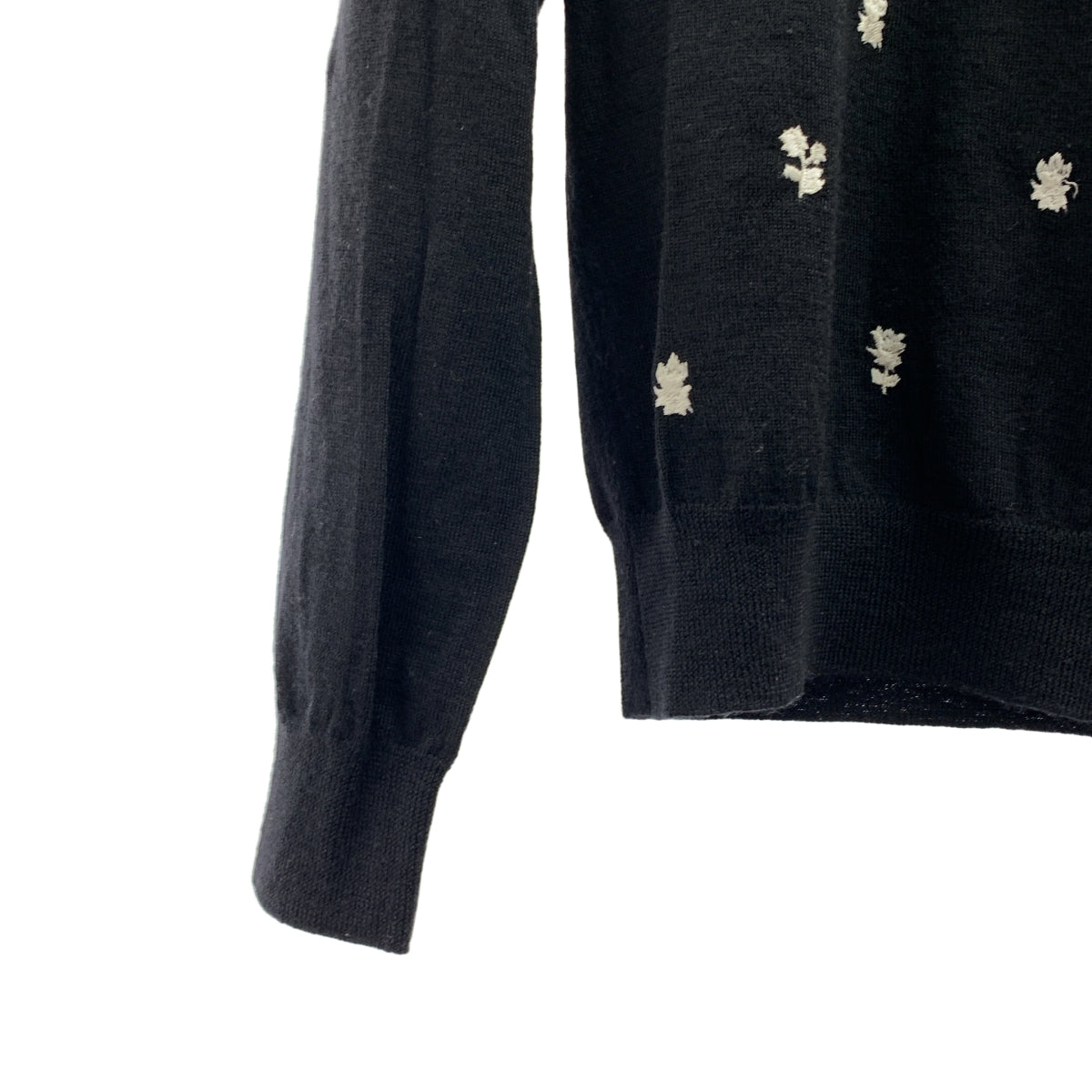COMME des GARCONS COMME des GARCONS / コムコム | ウール エンブロイダリー ニット セーター | XS | ブラック | レディース COMME des GARCONS COMME des GARCONS / コムコム | ウール エンブロイ