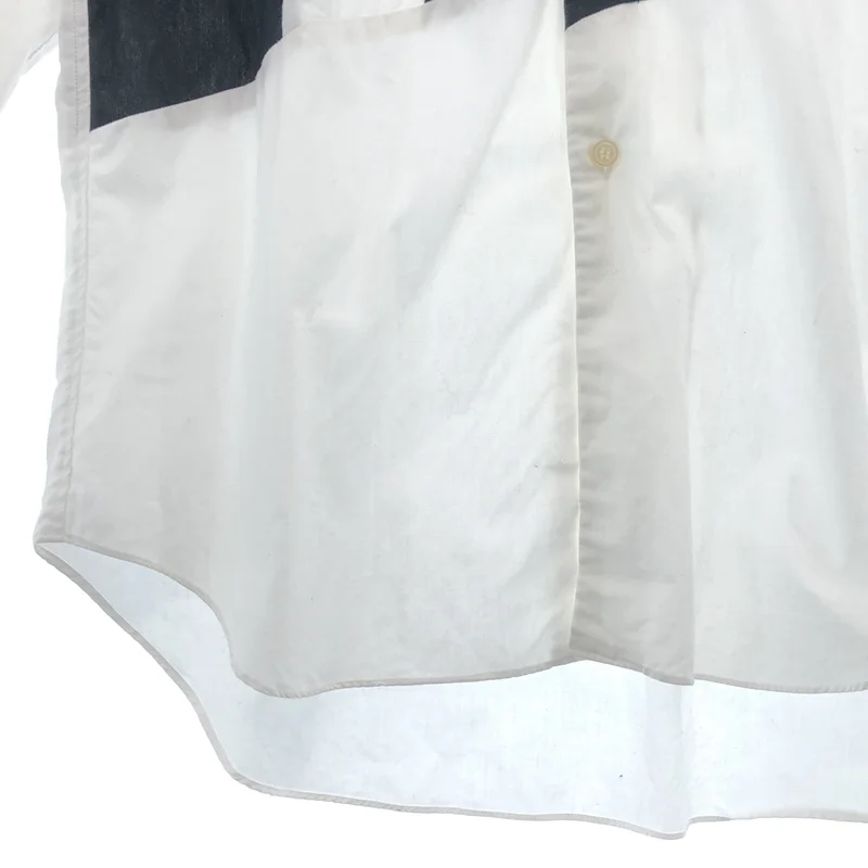 BLACK COMME des GARCONS / ブラックコムデギャルソン | 2014SS | コットン チェッカー切替 レギュラーカラーシャツ | L | メンズ