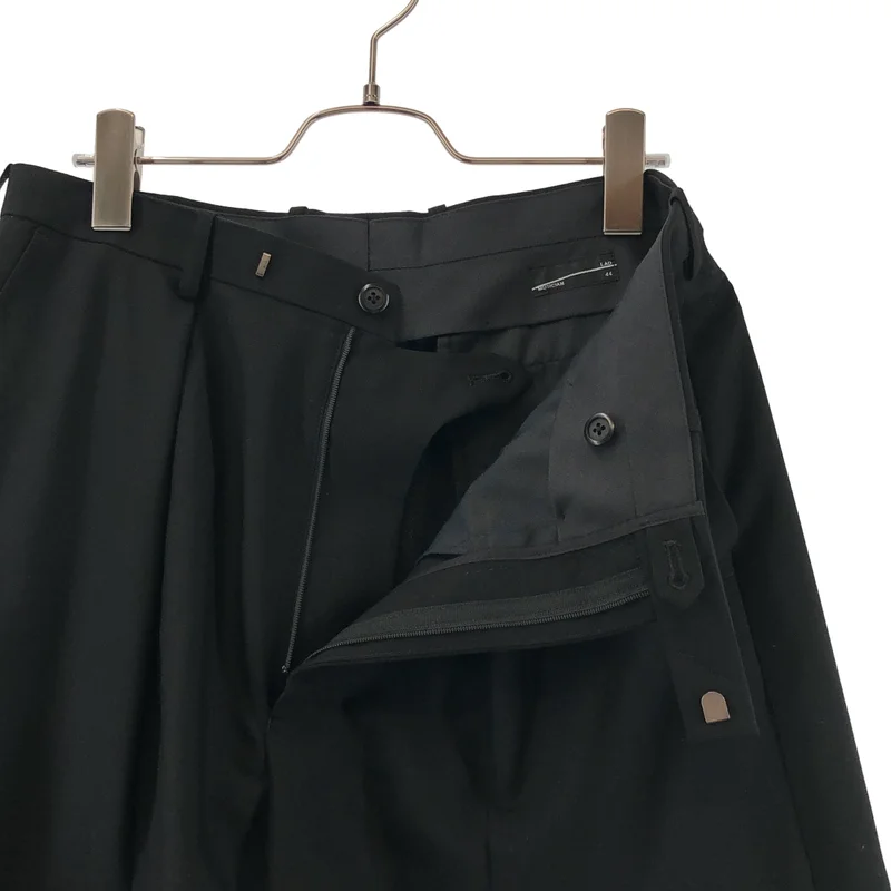 LAD MUSICIAN / ラッドミュージシャン | 2026SS | WOOL GABARDINE FRONT VENTS CROPPED PANTS / スリット ワイドパンツ | 44 | メンズ