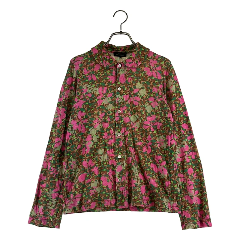 tricot COMME des GARCONS / トリココムデギャルソン | 2013AW | プリント加工 コットン ラウンドカラー シャツ | M | レディース