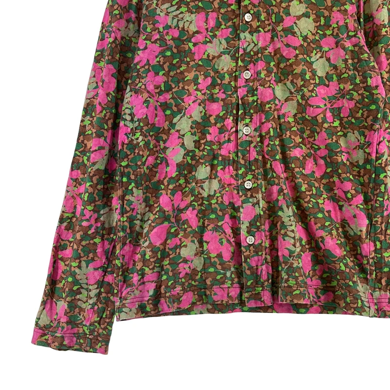 tricot COMME des GARCONS / トリココムデギャルソン | 2013AW | プリント加工 コットン ラウンドカラー シャツ | M | レディース