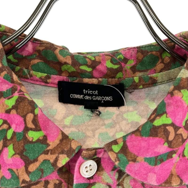 tricot COMME des GARCONS / トリココムデギャルソン | 2013AW | プリント加工 コットン ラウンドカラー シャツ | M | レディース