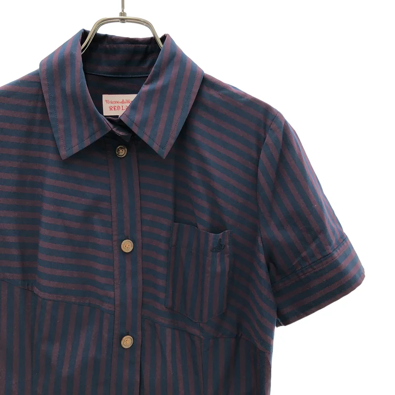 VIVIENNE WESTWOOD RED LABEL / ヴィヴィアンウエストウッドレッドレーベル | オーブ刺しゅう ストライプ シャツワンピース | 3 | レディース