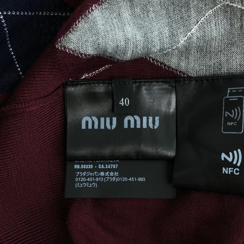 miu miu / ミュウミュウ | 2025 | アーガイル プルオーバーニット | 40 | レディース