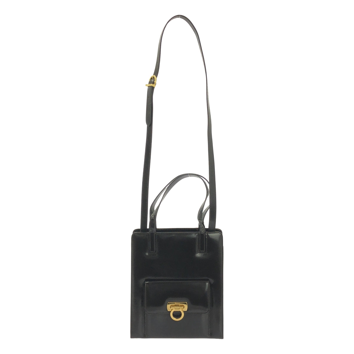 SalvatoreFerragamo ガンチーニ エナメルレザー  バッグ 中古・古着通販】Salvatore Ferragamo (サルヴァトーレ フェラガモ