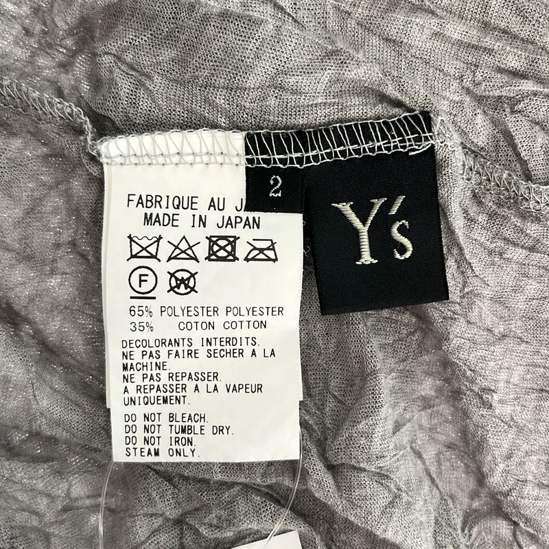 Y's / ワイズヨウジヤマモト | 2020SS | コットン混 シワ加工 ロングスリーブカットソー | 2 | レディース