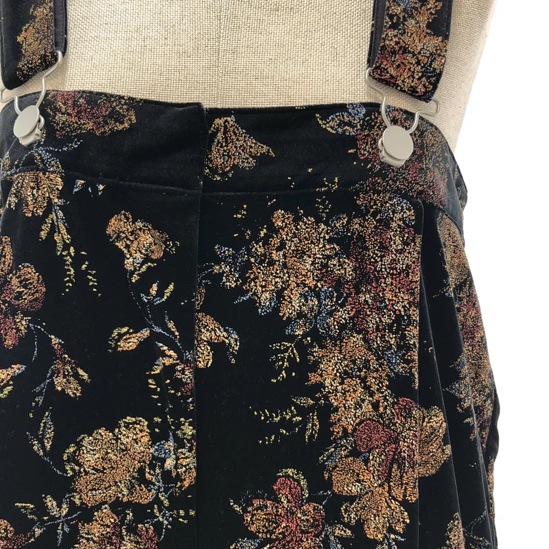 AMERI / アメリ | FLOWER PRINT VELOUR PANTS オーバーオール | M | レディース