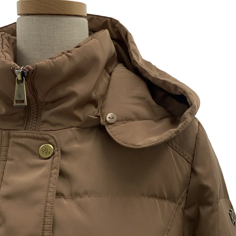 Lauren Ralph Lauren / ローレンラルフローレン | ベルテッド ロゴボタン ダウンコート / フード着脱可 | M | レディース