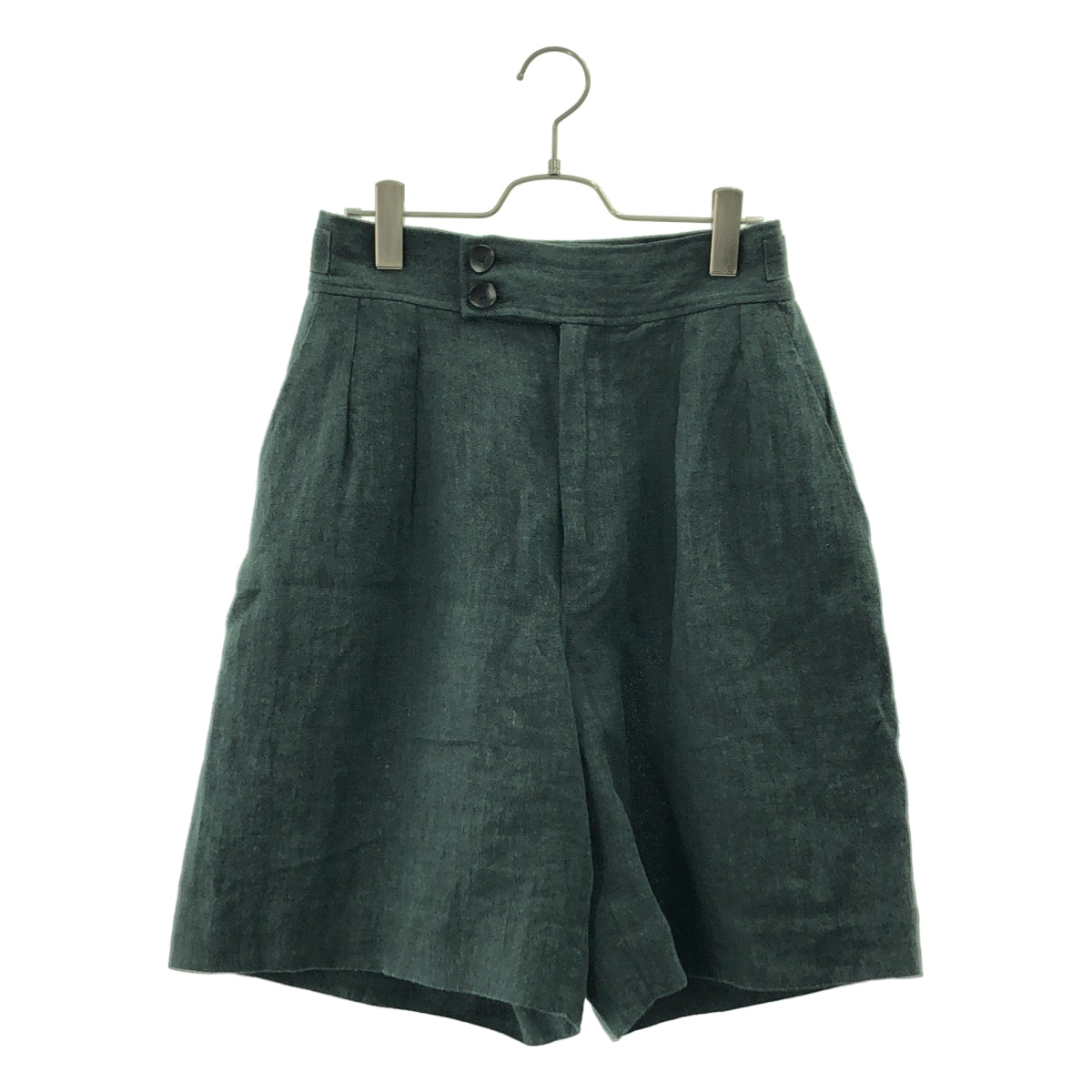 【美品】  Peng Tai / ペンタイ | Leisure Shorts MOSS / 2タック ダブルアジャスター ワイド ショートパンツ ショーツ | グリーン系 | メンズ 美品】 Peng Tai / ペンタイ | Leisure Shorts MOSS / 2タック ダブル