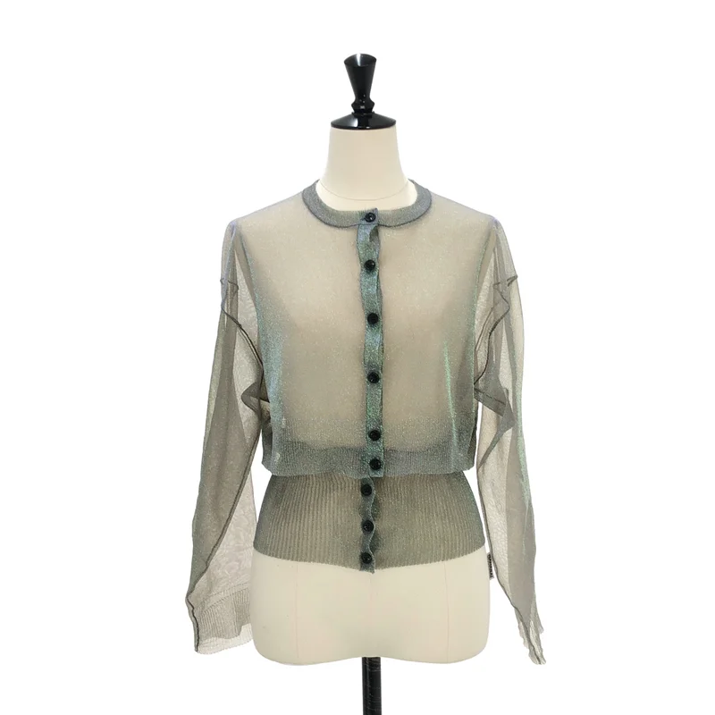 A CCORDION / アコーディオン | 2024SS | ITALY OPAL YARN BELT CD カーディガン 24SSAC-005 | M | レディース