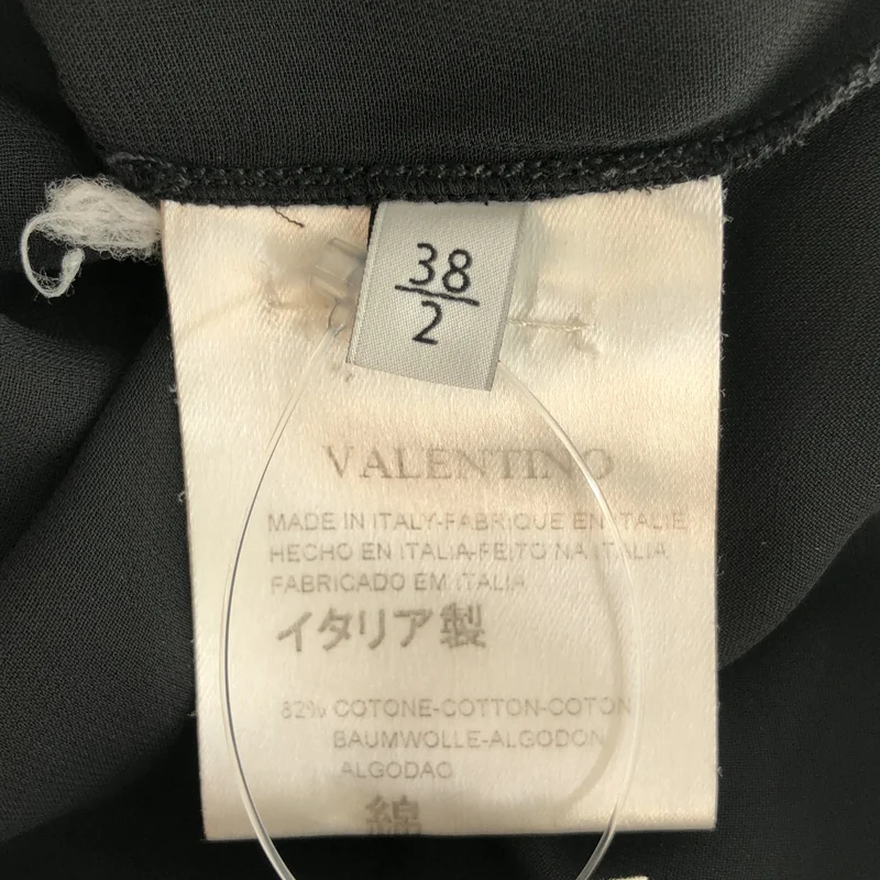 VALENTINO / ヴァレンティノ | コットン ナイロン ギャザー ノースリーブワンピース | 38 | レディース