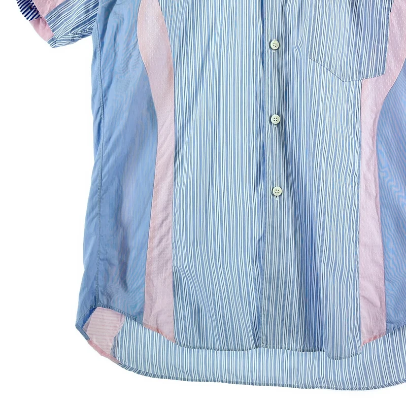 COMME des GARCONS SHIRT / コムデギャルソンシャツ | 2013SS | ストライプ 切替 半袖シャツ | XS | メンズ