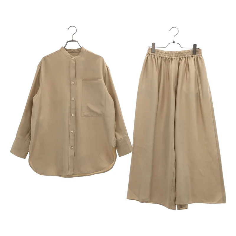 BEIGE， / ベイジ | セットアップ / シルク バンドカラーシャツ / パンツ | 2 | レディース